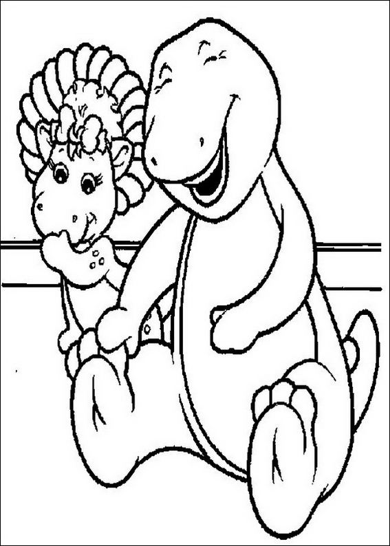 Barney laugh coloring page