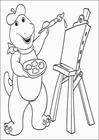 Barney painting coloring page