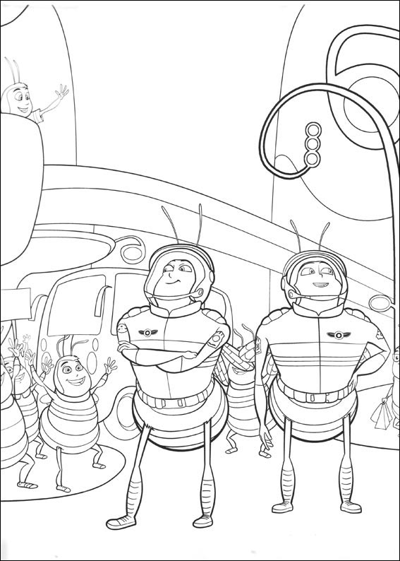 Bee Movie soldiers coloring page