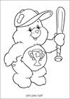 Care Bears let s play baseball coloring page