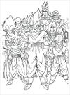 Dragon Ball Z the whole team together coloring page