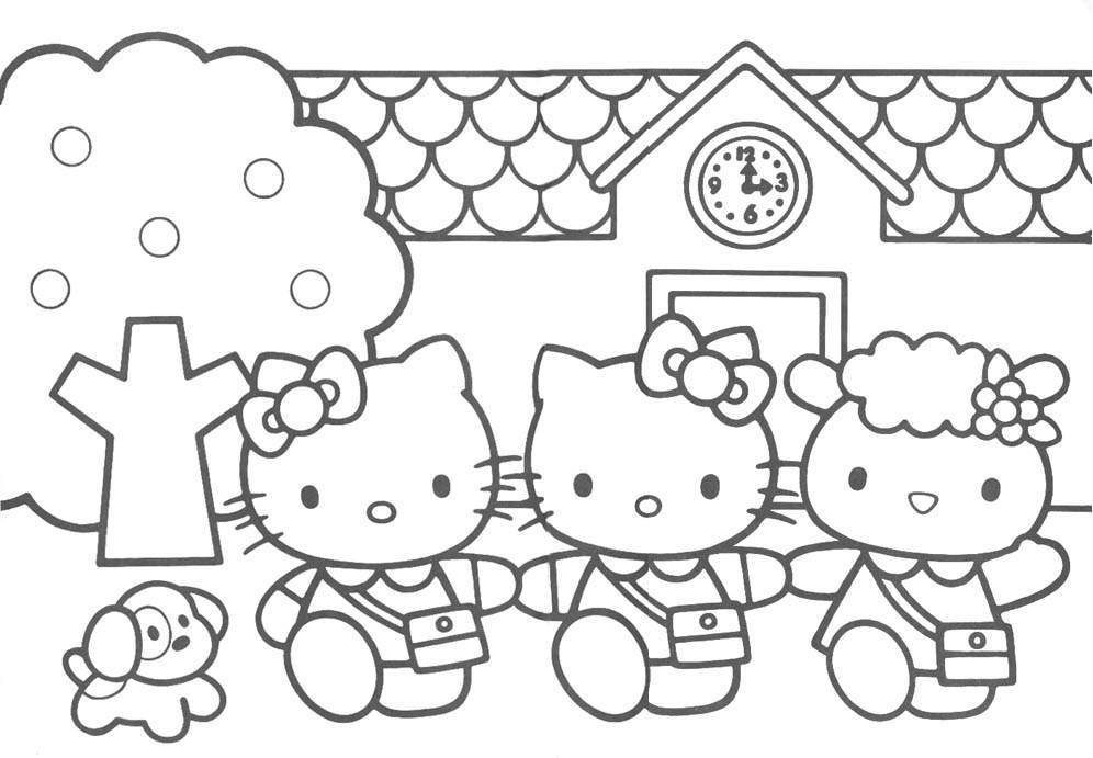 Hello Kitty and friends 3 coloring page