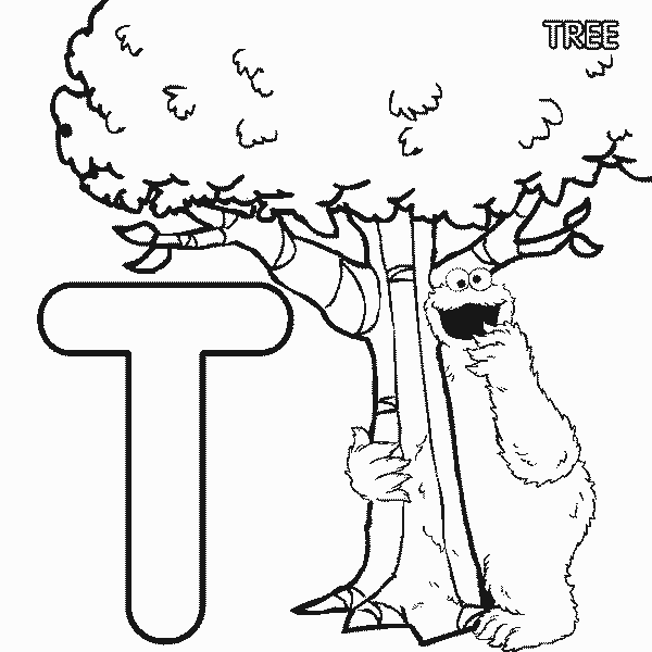 Sesame Street Cookie tree coloring page