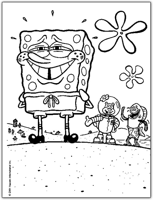 SpongeBob and friends coloring page