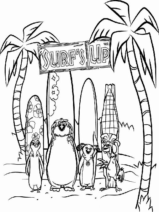 Surf's Up team coloring page