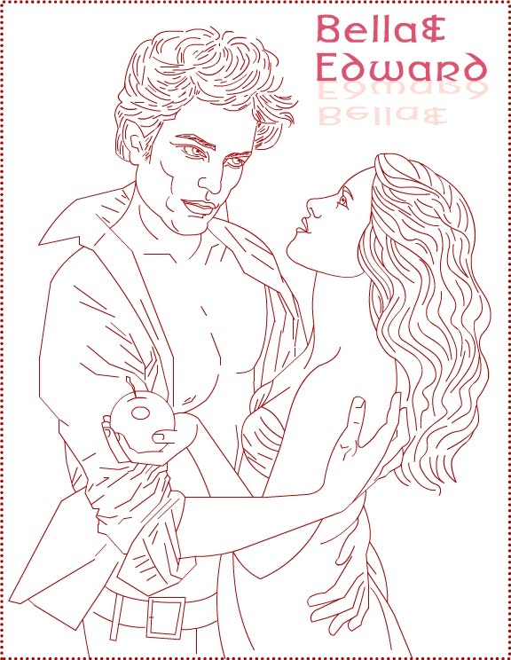 Twilight Edward Bella draw coloring page