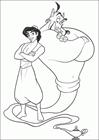 Aladdin and Djinni of the lamp coloring page