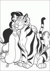 Aladdin princess and tiger coloring page
