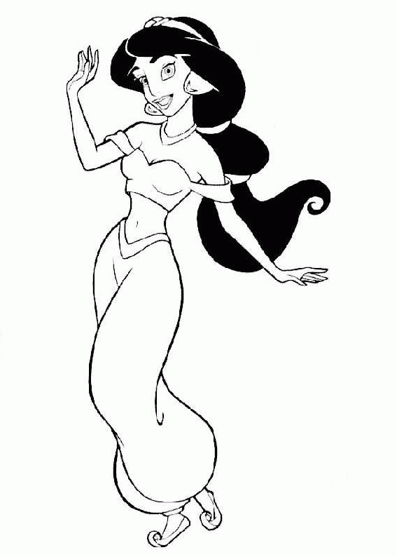 Aladdin princess coloring page