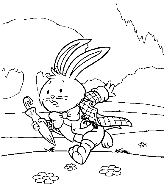 Alice in Wonderland Rabbit coloring page