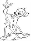 Disney Bambi and butterfly coloring page