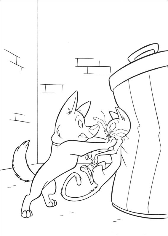Bolt and Mittens coloring page