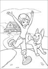 Bolt and Penny running coloring page