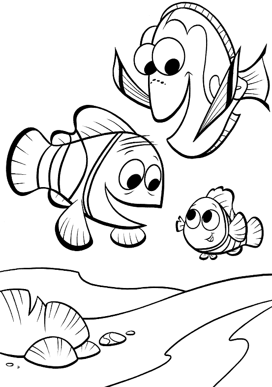 Nemo and friends coloring page