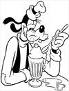 Goofy eating coloring page