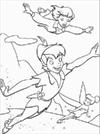 Peter Pan and Tinker Bell fly coloring page