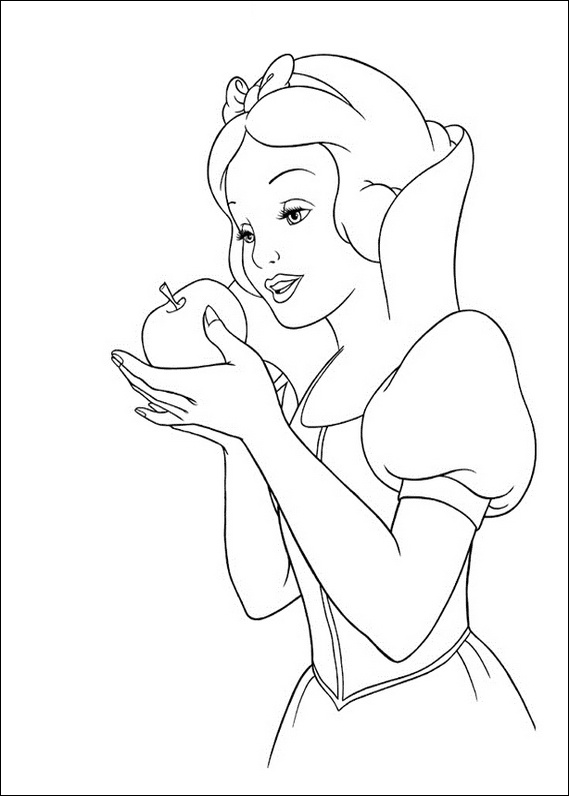 Snow White apple coloring page