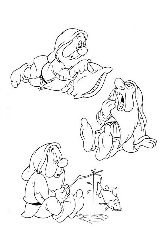 Snow White Dwarfs 1 coloring page