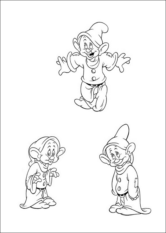 Snow White Dwarfs 4 coloring page