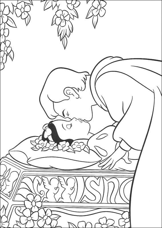 Snow White kiss coloring page