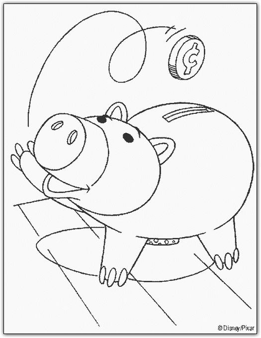 Toy Story Hamm coloring page