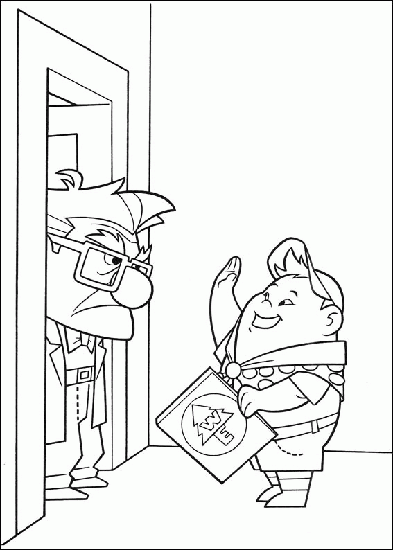 Pixar Up Carl Fredricksen And Russell Coloring Page Pixar Up Carl Fredricksen And Russell Coloring Page