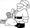 Santa Claus with presents coloring page