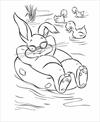 Easter bunny with ducks coloring page