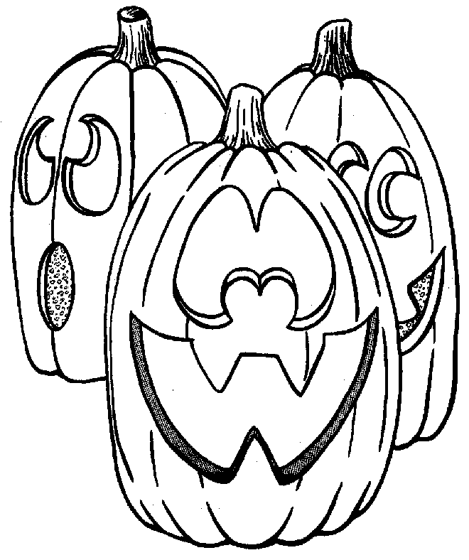 Halloween pumpkins coloring page