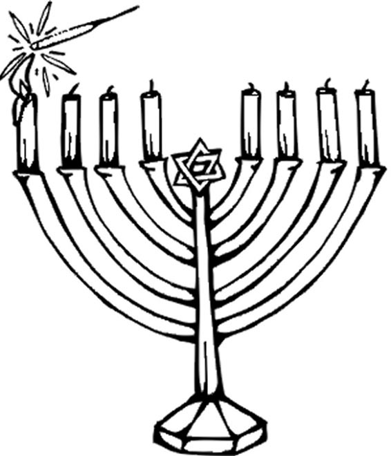 Hanukkah candles coloring page