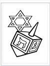 Hanukkah dreidel coloring page