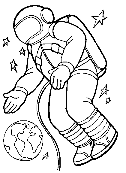 Astronaut 2 coloring page