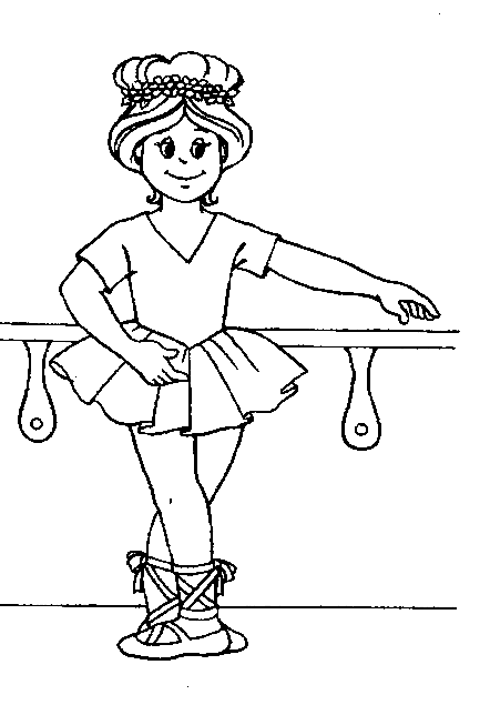 Girl ballet coloring page