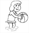 Girl playing 2 coloring page