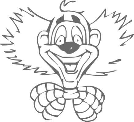 Clown smile face coloring page
