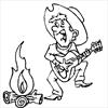 Cowboy playing guitar coloring page