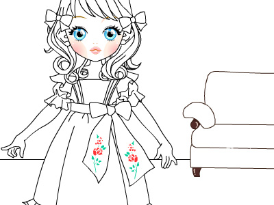 Doll coloring page