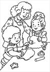 Mom with children coloring page