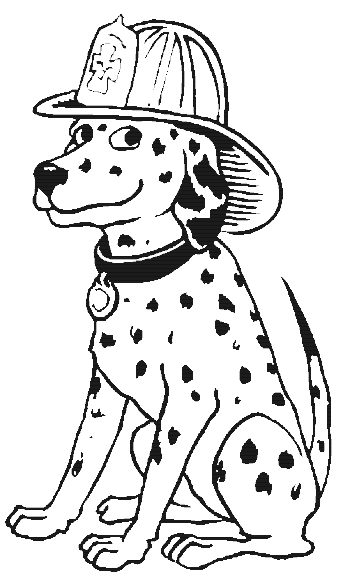 Fireman dog coloring page