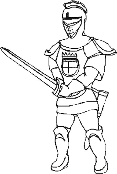 Knight with sword coloring page