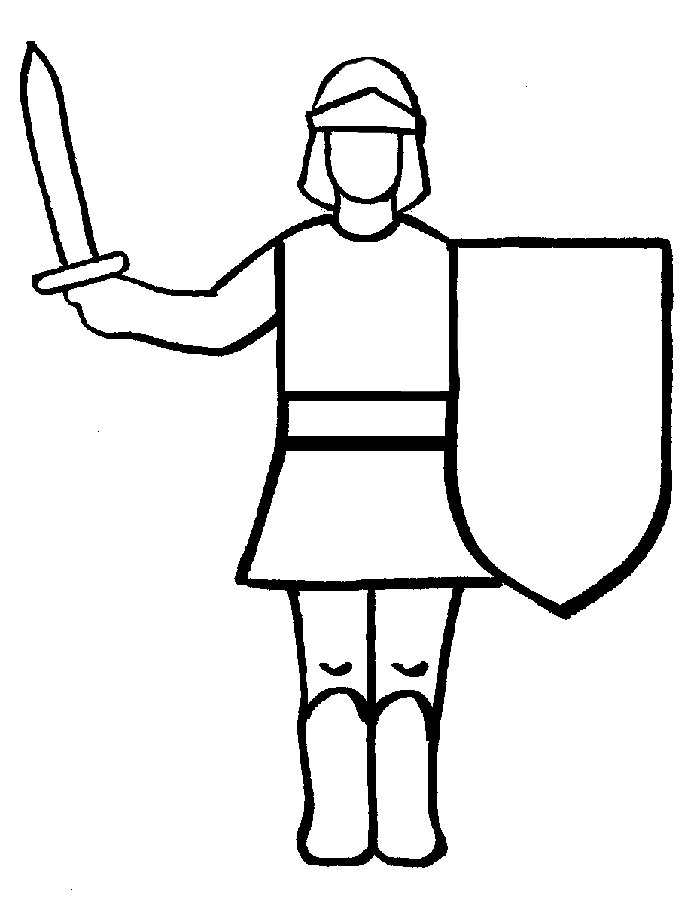 Simple knight coloring page