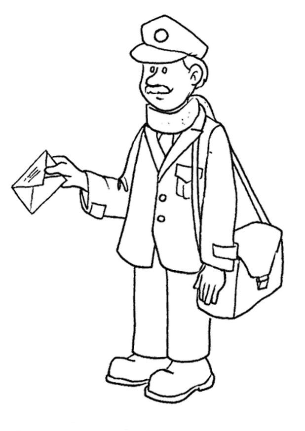 Postman 3 coloring page