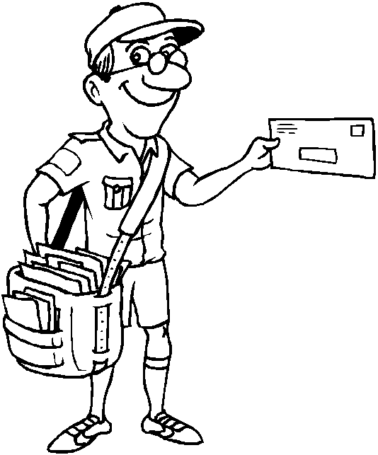 Postman coloring page