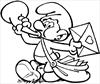 Postman smurf coloring page