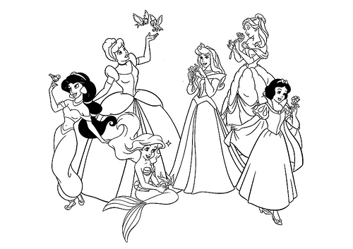 Disney princess coloring page