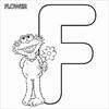 ABC letter F Flower Sesame Street Zoe coloring page