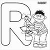 ABC letter R Rabbit Sesame Street Ernie coloring page