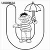 ABC letter U Umbrella Sesame Street Ernie coloring page