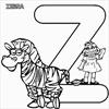 ABC letter Z Zebra Sesame Street Prairie coloring page