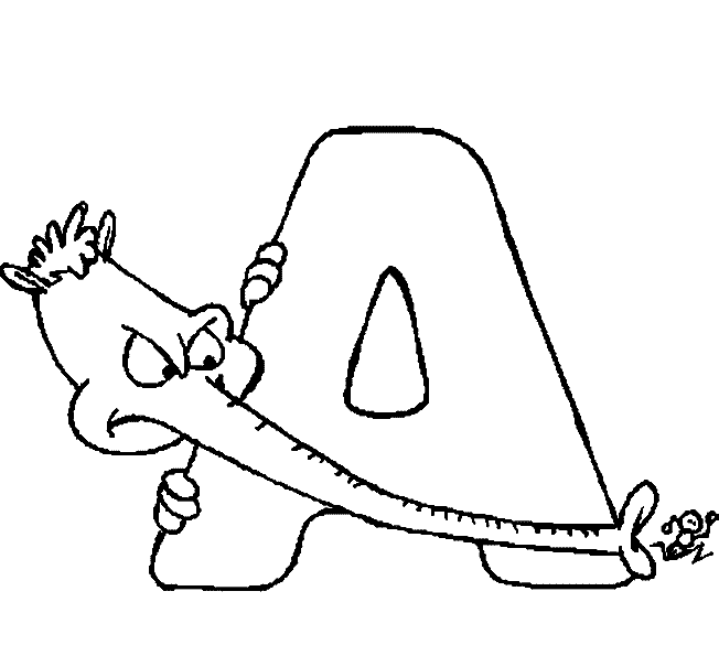 Alphabet A coloring page